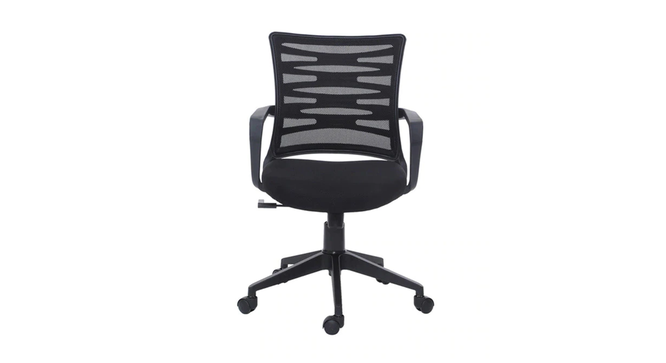 Zig-Zag Mid Back Ergonomic Chair (Black) by Urban Ladder - Front View Design 1 - 468961
