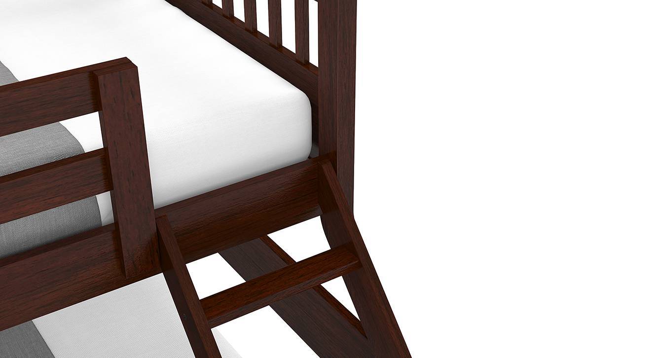 Barnley Single Over Queen Storage Bunk Bed In Dark Walnut Finish