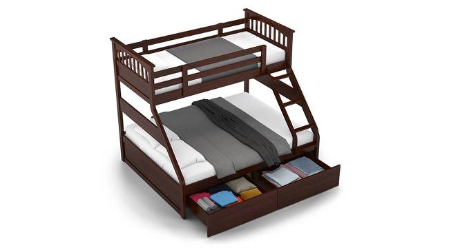 Barnley Single Over Queen Storage Bunk Bed (Queen Bed Size, Dark Walnut Finish) by Urban Ladder - Design 1 Top Image - 469040