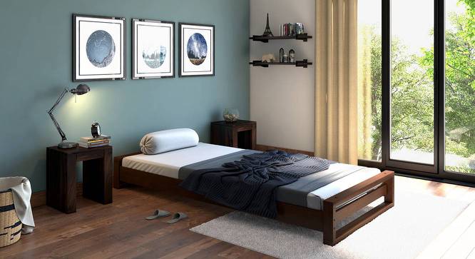 Yuri Single Bed (Solid Wood) (Dark Walnut Finish) by Urban Ladder - Design 1 Full View - 469044