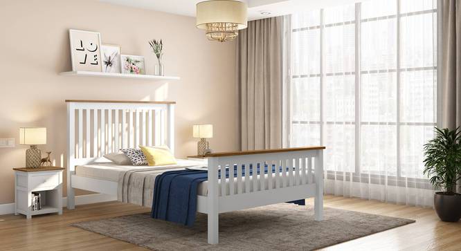 Athens White Compact Bed (Solid Wood) (Two-Tone Finish) by Urban Ladder - Design 1 Full View - 469052