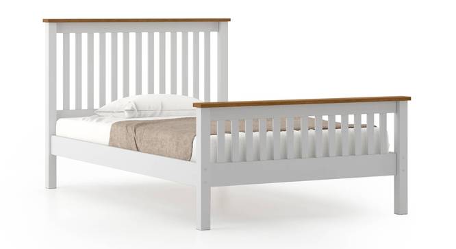 Athens White Compact Bed (Solid Wood) (Two-Tone Finish) by Urban Ladder - Cross View Design 1 - 469053