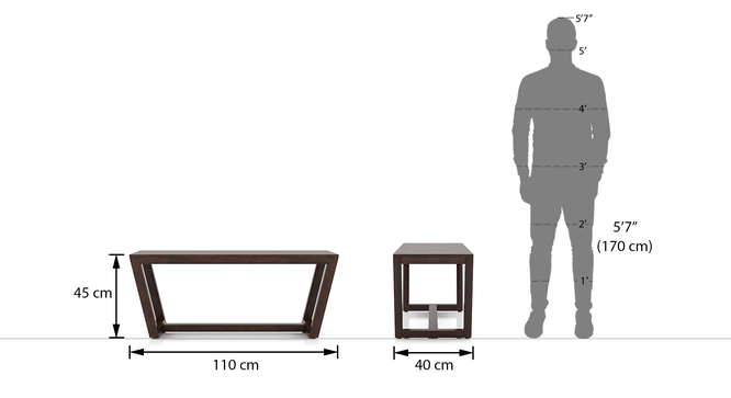 Caprica Dining Bench (Mango Walnut Finish) by Urban Ladder - Design 1 Dimension - 469314