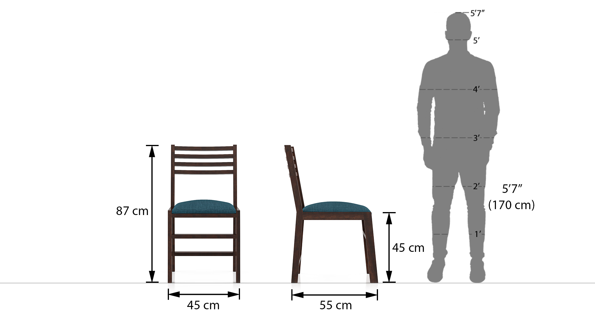 Caprica dining chair set of 2 mango walnut colonial blue 8