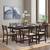 Caprica 6 seater dining set finish mango walnut color sandshell beige lp