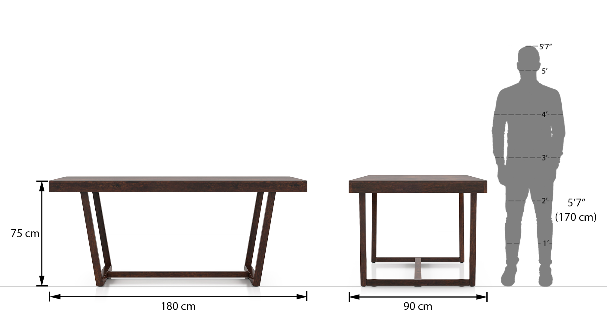 Caprica 6 seater dining set finish mango walnut color sandshell beige 9