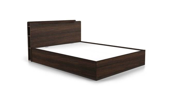 Cavinti Storage Bed With Headboard Shelves (Queen Bed Size, Dark Walnut Finish, Box Storage Type) by Urban Ladder - Front View Design 1 - 469408