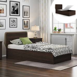 Beds With Storage Design Cavinti Storage Single Bed (Single Bed Size, Dark Walnut Finish, Box Storage Type)