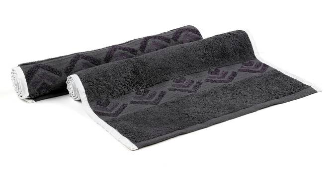 Amos Hand Towels Set of 2 (Black) by Urban Ladder - Front View Design 1 - 469478