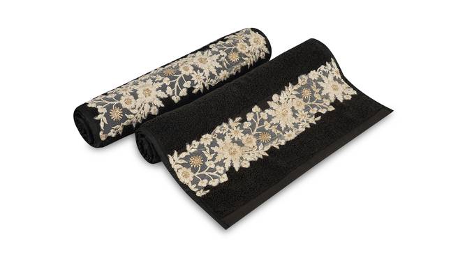 Ava Hand Towels Set of 2 (Black) by Urban Ladder - Front View Design 1 - 469538