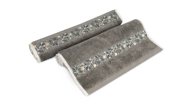 Axel Hand Towels Set of 2 (Grey) by Urban Ladder - Front View Design 1 - 469539