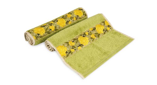 Barry Hand Towels Set of 2 (Lime Green) by Urban Ladder - Front View Design 1 - 469541