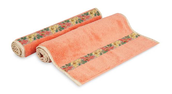 Beckham Hand Towels Set of 2 (Orange) by Urban Ladder - Front View Design 1 - 469542