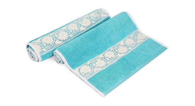 Bono Hand Towels Set of 2 (Teal) by Urban Ladder - Front View Design 1 - 469596