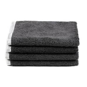 Towels Design Channing Face Towels Set of 4 (Black)