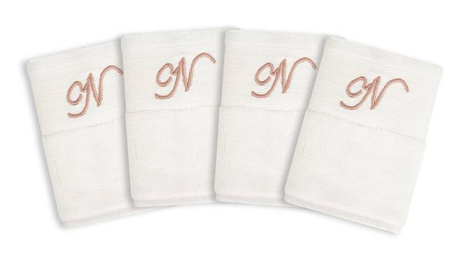 Claudia Face Towels Set of 4 (White) by Urban Ladder - Front View Design 1 - 469739