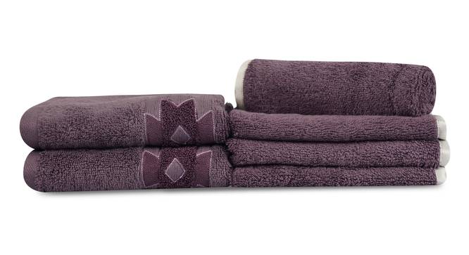 Efren Towels Set of 6 (Purple) by Urban Ladder - Front View Design 1 - 469750