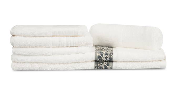 Elijah Towels Set of 6 (White) by Urban Ladder - Front View Design 1 - 469752