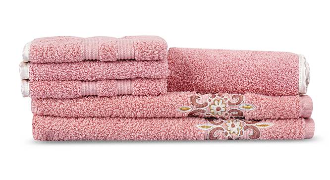 Embry Towels Set of 6 (Peach) by Urban Ladder - Front View Design 1 - 469757