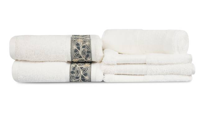 Elijah Towels Set of 6 (White) by Urban Ladder - Cross View Design 1 - 469768