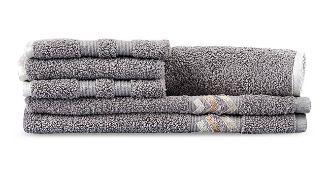 Emile Towels Set of 6 (Grey) by Urban Ladder - Front View Design 1 - 469800