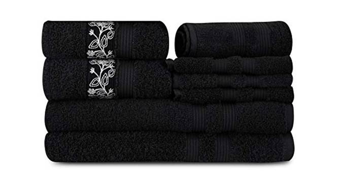 Galiena Towels Set of 8 (Black) by Urban Ladder - Front View Design 1 - 469873