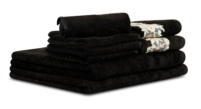 Garbo Towels Set of 8 (Black) by Urban Ladder - Front View Design 1 - 469874
