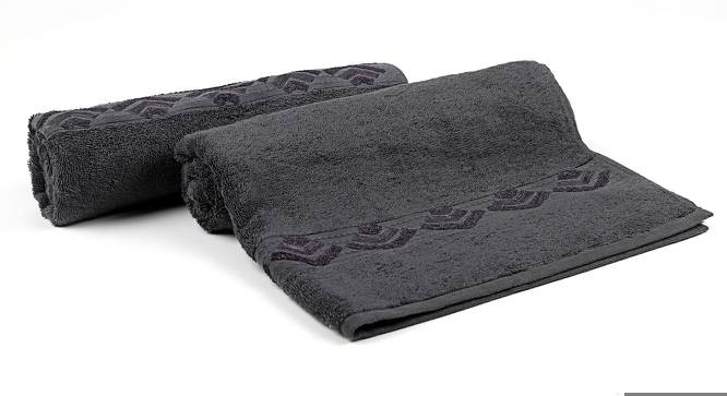 Joni Bath Towels Set of 2 (Black) by Urban Ladder - Front View Design 1 - 469928