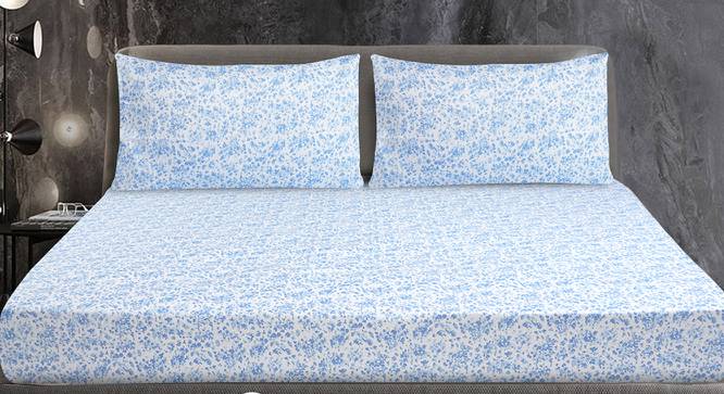 Russell Bedsheet Set (Blue, King Size) by Urban Ladder - Front View Design 1 - 469949
