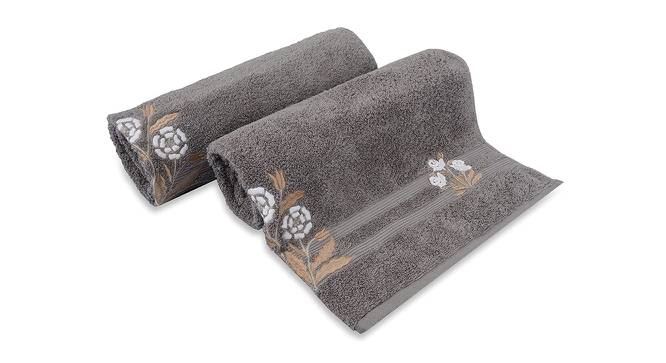 Oliver Bath Towels Set of 2 (Grey) by Urban Ladder - Front View Design 1 - 469955
