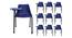 Edith Study Chair Set of 10 (Blue) by Urban Ladder - Front View Design 1 - 