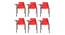 Bernadette Study Chair Set (Red, Set of 6 Set) by Urban Ladder - Front View Design 1 - 