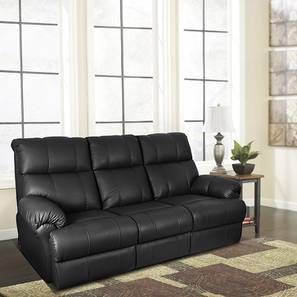 Recliners Design Casa Leatherette Three Seater Motorized Recliner in Black Colour