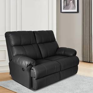 Recliners Design Casa Leatherette Two Seater Motorized Recliner in Black Colour
