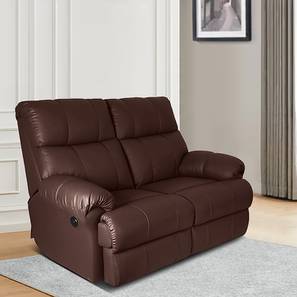 Recliners Design Casa Leatherette Two Seater Motorized Recliner in Brown Colour
