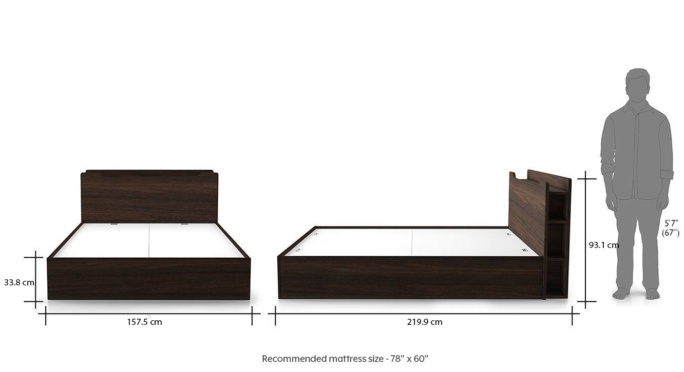 Cavinti storage bed with headboard shelves bx 71