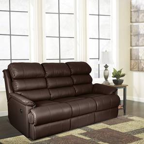 Recliners Design Quies Leatherette Three Seater Motorized Recliner in Brown Colour