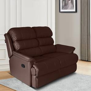 Recliners Design Quies Leatherette Two Seater Manual Recliner in Brown Colour