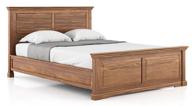 Tuscany Teak Wood Bed (Queen Bed Size, Natural, Latin American Teak Finish) by Urban Ladder - Cross View Design 1 - 470148