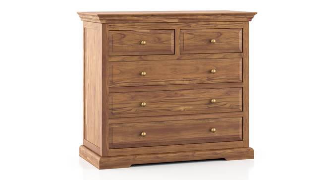 Tuscany Teak Wood Chest of Drawers (Natural, Latin American Teak Finish) by Urban Ladder - Front View Design 1 - 470173