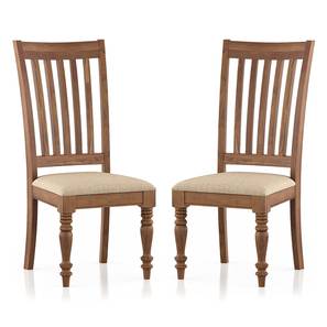 Dining Chairs Design Tuscany Teak Wood Dining Chair - Set of 2 (Natural, Latin American Teak Finish)