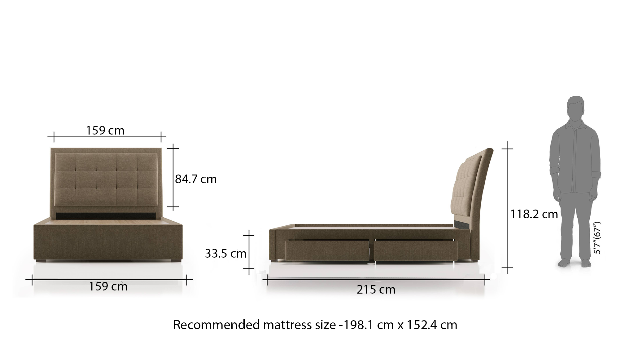 Thorpe queen upholstered dimension change 6