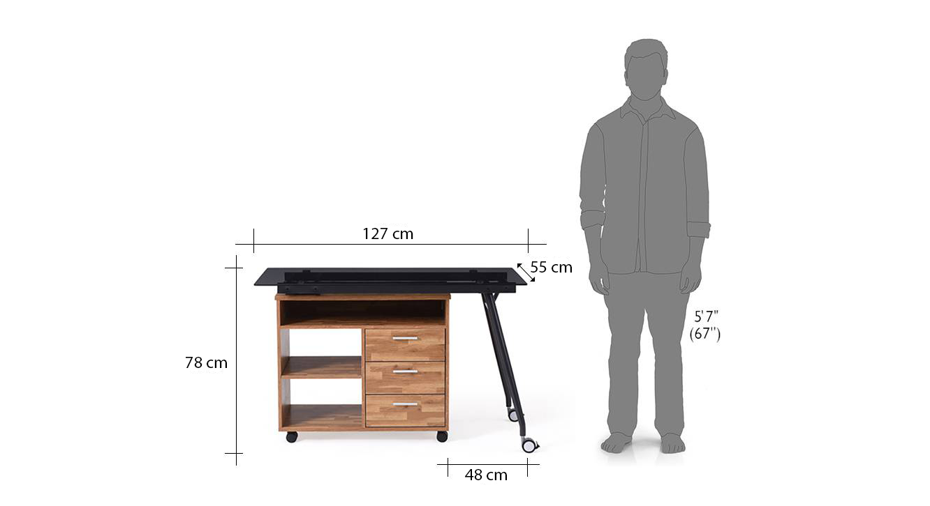 Niccol adjustable study table golden oak 15