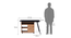 Niccol Glass Top Adjustable Study Table (Golden Oak Finish) by Urban Ladder - Dimension Design 1 - 