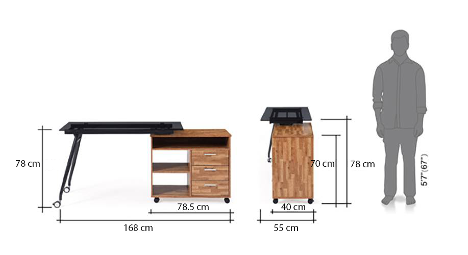 Niccol adjustable study table golden oak 15 16