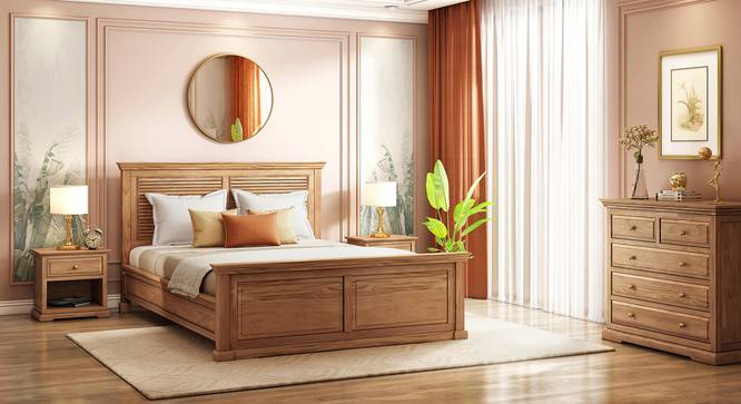 Tuscany Teak Wood Bed (King Bed Size, Natural, Latin American Teak Finish) by Urban Ladder - Full View Design 1 - 470300