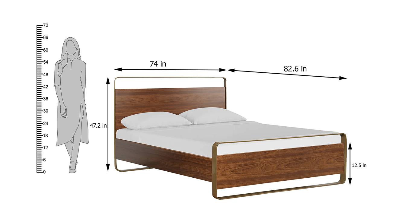 Emerald king size bed in teak finish 6