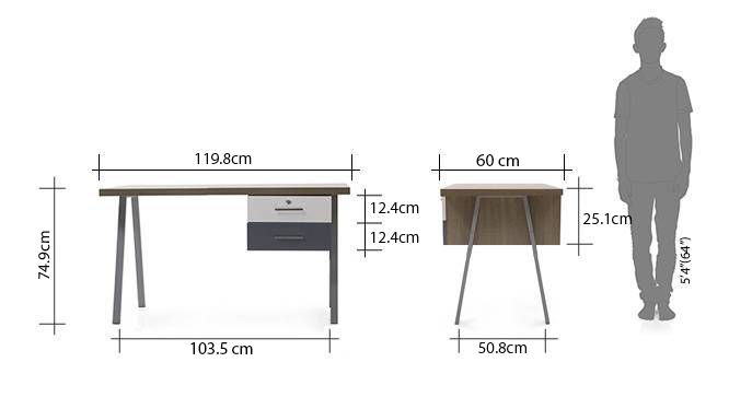 Twain Study Table (Cherry Melamine Finish) by Urban Ladder - Dimension Design 1 - 
