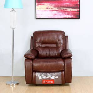 1 Seater Recliners Design Wilson Leather One Seater Motorized Recliner in Caramel Colour