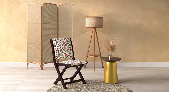 Bellucci Folding Chair (Mahogany Finish, Beige Floral) by Urban Ladder - Full View Design 1 - 471004